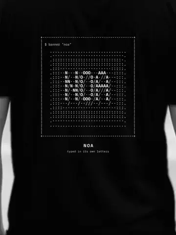 Your ASCII, personalised, printed on the back of a black tee