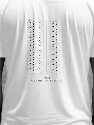 Your Name in Code, personalised, printed on the back of a white tee