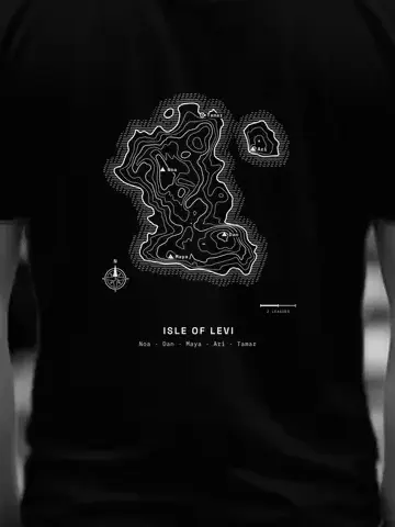 Your Island, personalised, printed on the back of a black tee