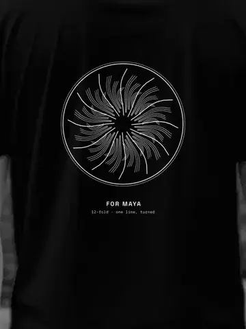 Your Line, personalised, printed on the back of a black tee