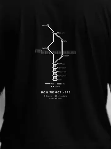Your Metro Map, personalised, printed on the back of a black tee