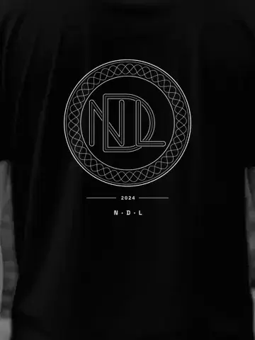 Your Monogram, personalised, printed on the back of a black tee