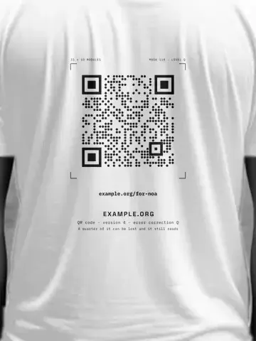 Your Link, personalised, printed on the back of a white tee