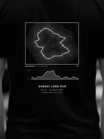Your Route, personalised, printed on the back of a black tee