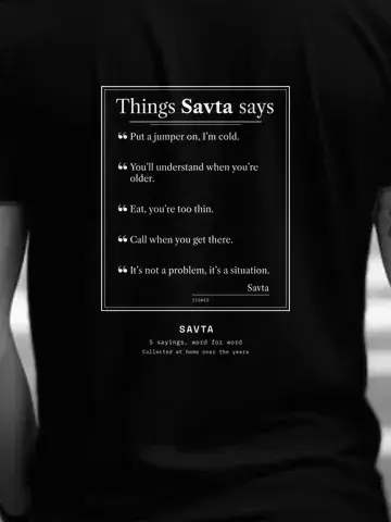 Things They Say, personalised, printed on the back of a black tee
