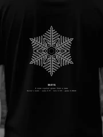 Your Snowflake, personalised, printed on the back of a black tee