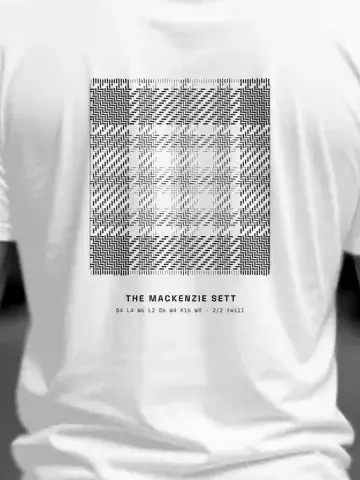 Your Tartan, personalised, printed on the back of a white tee