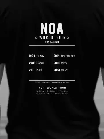 Your World Tour, personalised, printed on the back of a black tee