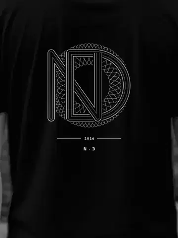 Your Monogram, personalised, printed on the back of a black tee