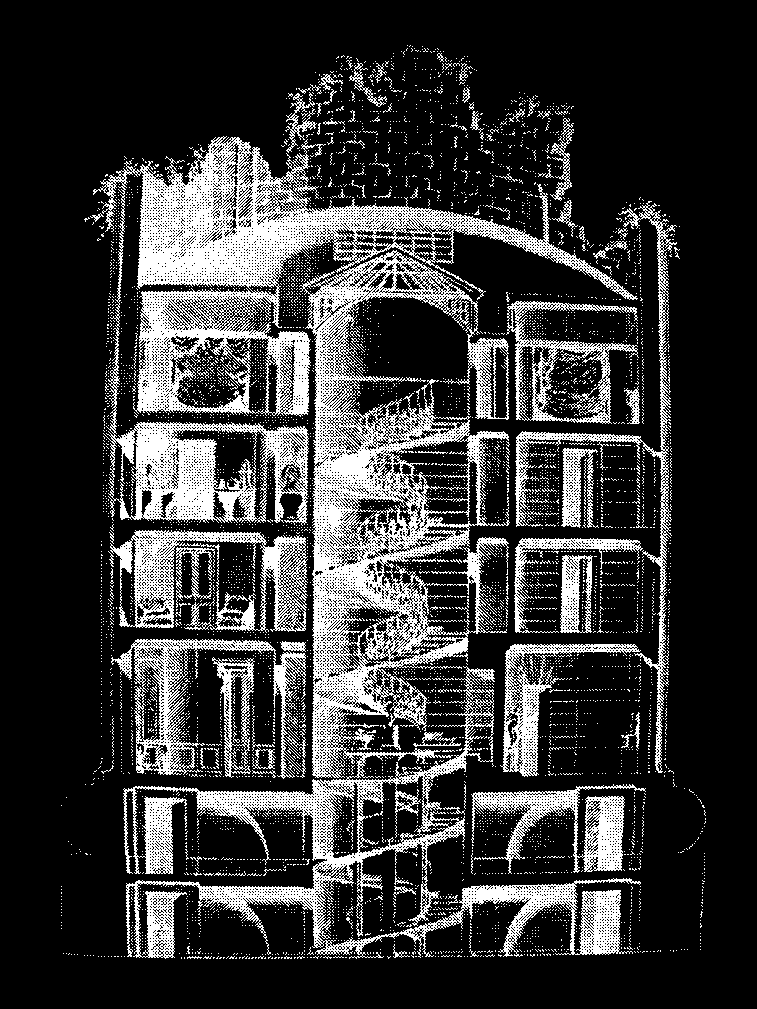 Broken Column House, Désert de Retz, Cross Section print